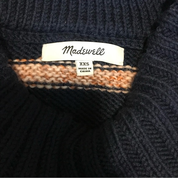 Madewell Wool Blend Striped Bubble Sleeve Sweater - XXS - Picture 8 of 10